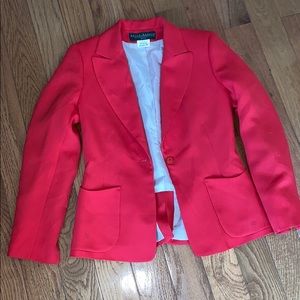 Harve Benard Red Single Button Pocket Blazer